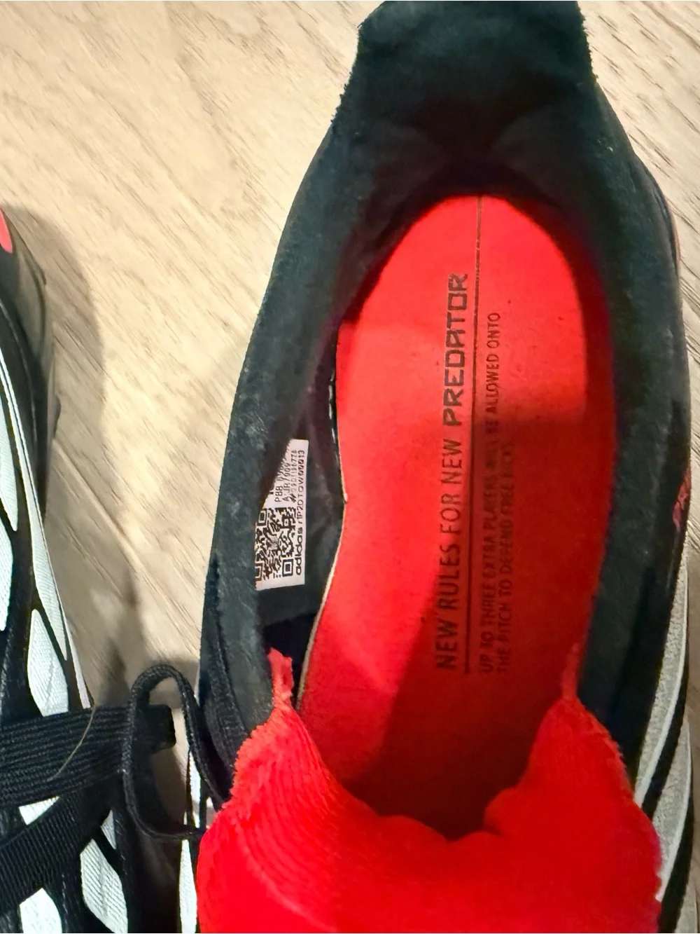 adidas Predator kids Soccer cleats in Black, Red & White